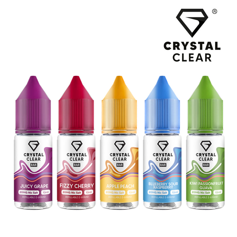 CRYSTAL CLEAR Bar Nic Salts - 5mg & 10mg & 20mg
